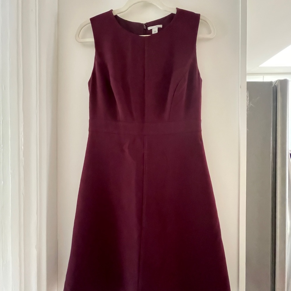 Halogen Red Sheath Midi Dress Crew Neck Sleeveless